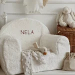 Laste tugitool personaalse tikandiga, Teddy, valge